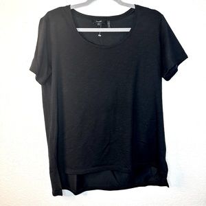 Theory high low basic short sleeve womens black tee shirt